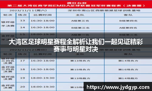 大湾区足球明星赛程全解析让我们一起见证精彩赛事与明星对决